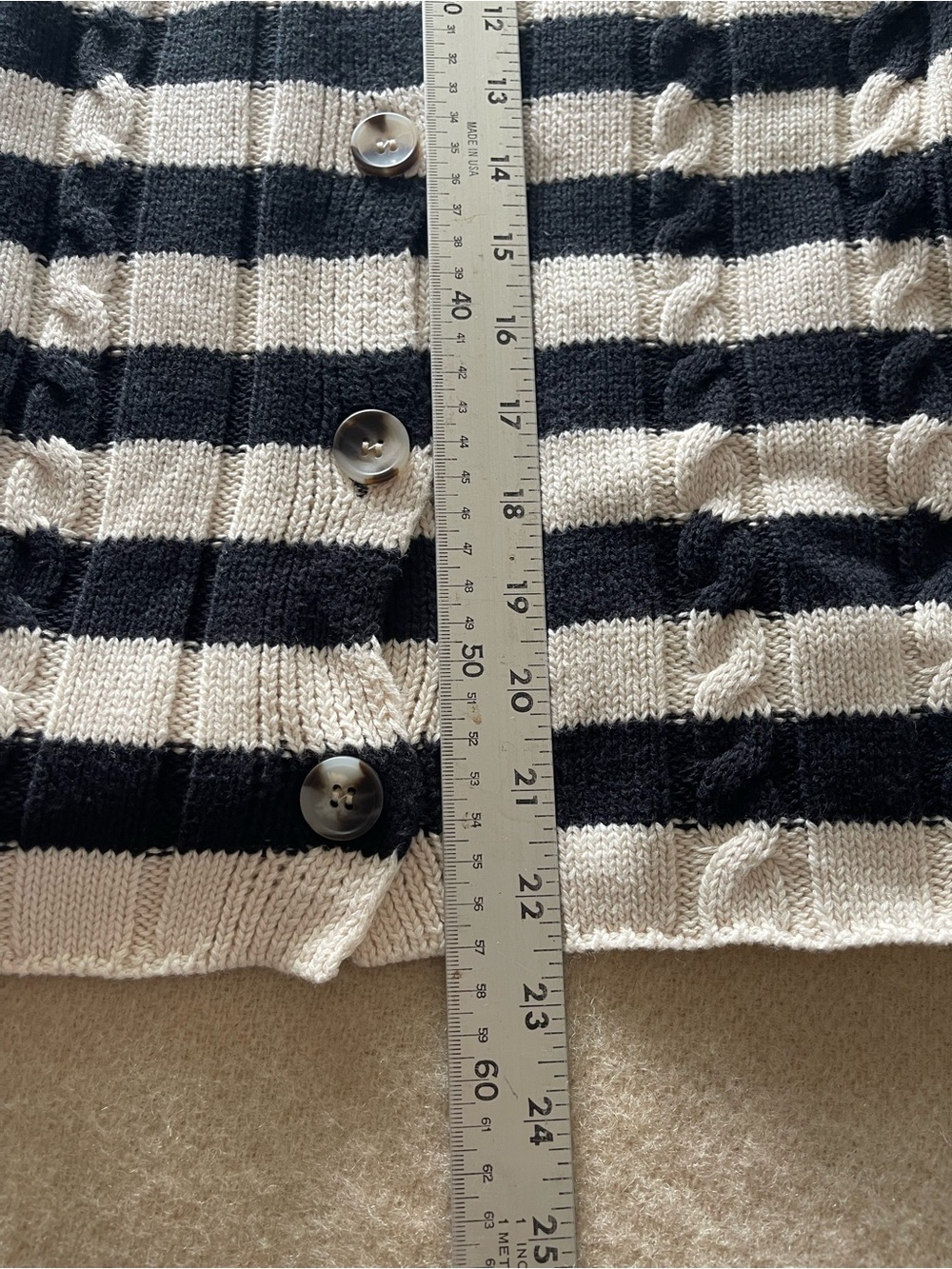 Striped Button-Front Cardigan - Picture 8 of 8